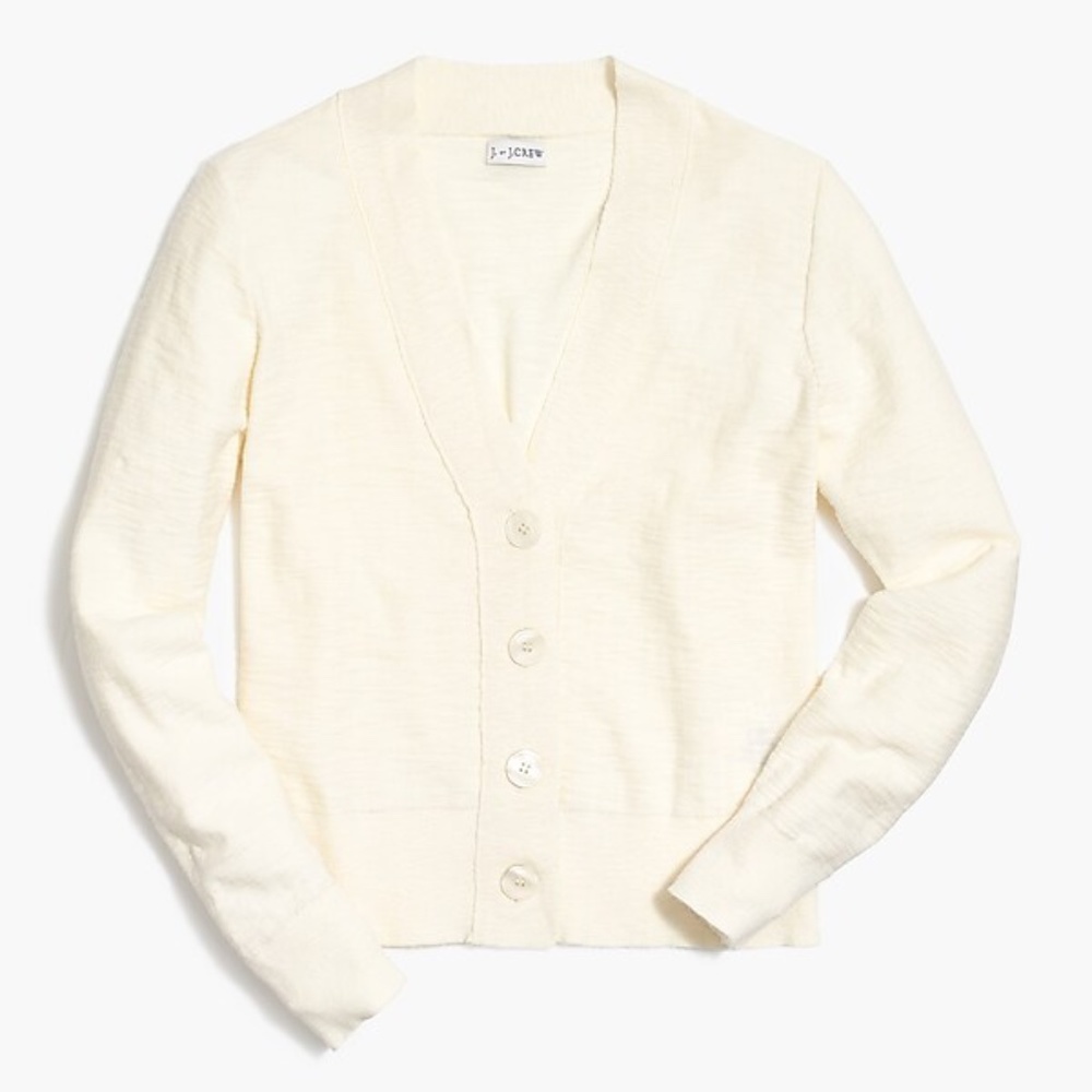 J. Crew V-neck slub cotton cardigan